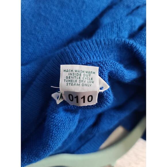 Izod X Lacoste Vintage collab blue sweater Size xl Royal Blue Preppy nautical - Picture 5 of 6